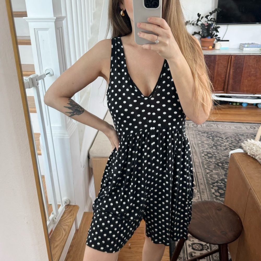 ASOS Black & White Polka Dot Romper Small